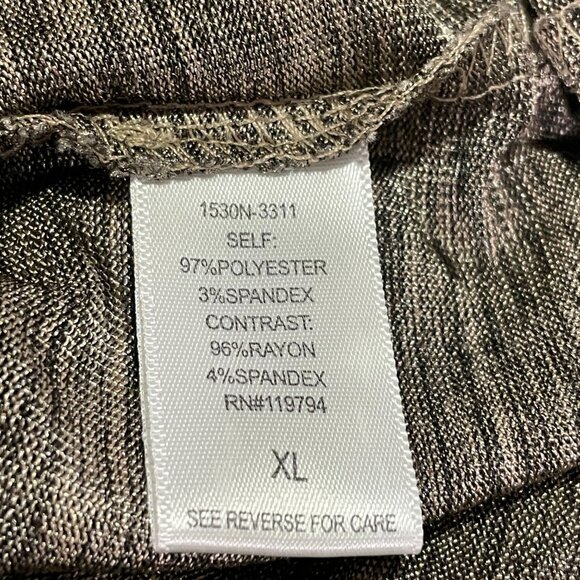 ENERGE WORLD WEAR Rhinestone Trim Top, Black/MultiPrint - XL - Picture 8 of 9